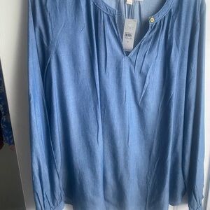 Loft Long Sleeve V-neck Blouse